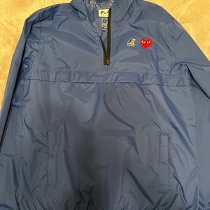 CDG MENS 1/4 ZIP RAIN COAT LARGE